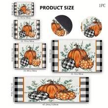 1pc Autumn Series Pumpkin & Leaf Printed Coffee Bar Mat, Drainage Mat, Silica Gel Coffee Machine Drainage Mat, Soft Rubber Drainage Mat, Super Absorbent & Durable Dish Drying Mat, For Countertop, Restaurant, Kitchen, Patio Table Decor, Household Supplies - Printed - View 24