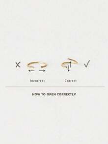 SereneSpark 1件极简主义S925纯银鼻环，男女通用，日常佩戴，18k镀金，精美首饰礼品 - 金黃色 - 查看 5