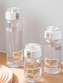 1pc 350/500/800ml Portable Sports Fitness Large Capacity Transparent Cup, Outdoor, Travel, Office Essential Water Bottle - White - View 5