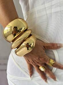 3pcs/1pc Charm Cuff Bracelets,Gold Bangles,Wide Bangles, Chunky Bracelet, Bracelet Set, Wide Bracelet, Bracelet For Women,Gift For Her