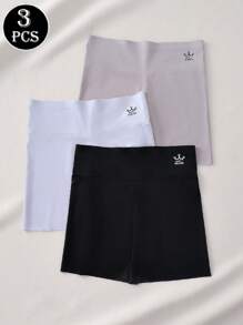 3pcs/Pack Women High Waist Smooth Panties, Comfortable Breathable Plain & Printed Design, Seamless Tummy Control, Slip-Proof Shorts