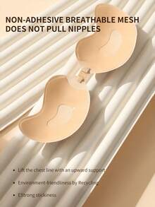 YIYANG 2Pcs Silicone Adhesive Bras | Invisible Strapless Push Up Bra For Women | Backless Dress Essential - Self-Adhesive Nipple Cover With Lift Support - Multicolor - View 6