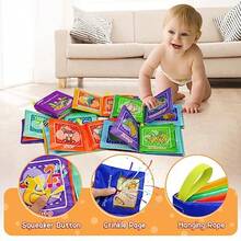 Dr.Rapeti Soft Cloth Books Baby Books Bath Books 6Pack For Baby Infant Toddler Crinkle Squeaky Washable Chewable NonToxic Early Educational Giftablesx3dfca24621 - Colorful1 - View 3