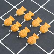 6/12PCS Cute Fish Shaped Resin Charms – Kawaii Snack Style Pendants For DIY Earrings & Bracelets