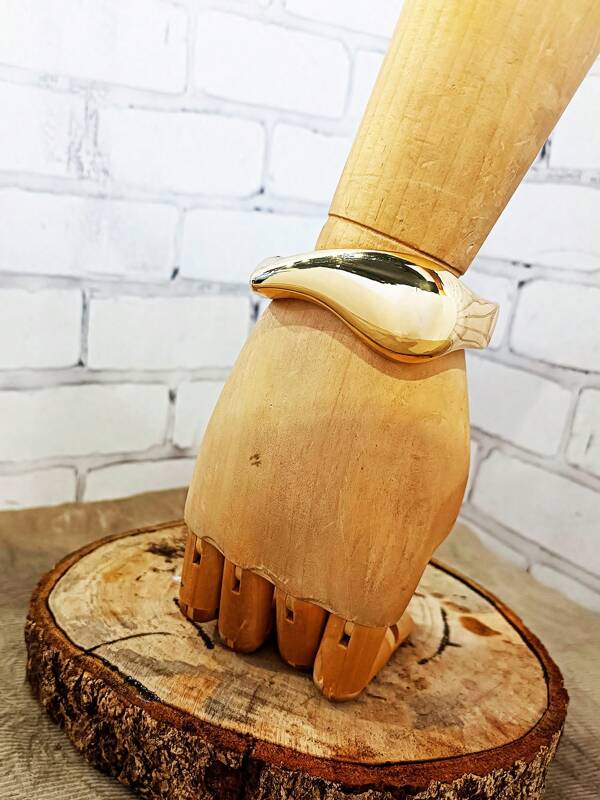 Bracelete Gota d'Água – Estilo Orgânico Folheado a Ouro