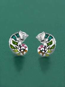1 par de pendientes de aro elegantes para mujer, regalo para el Día de la Madre, joyería para fiestas