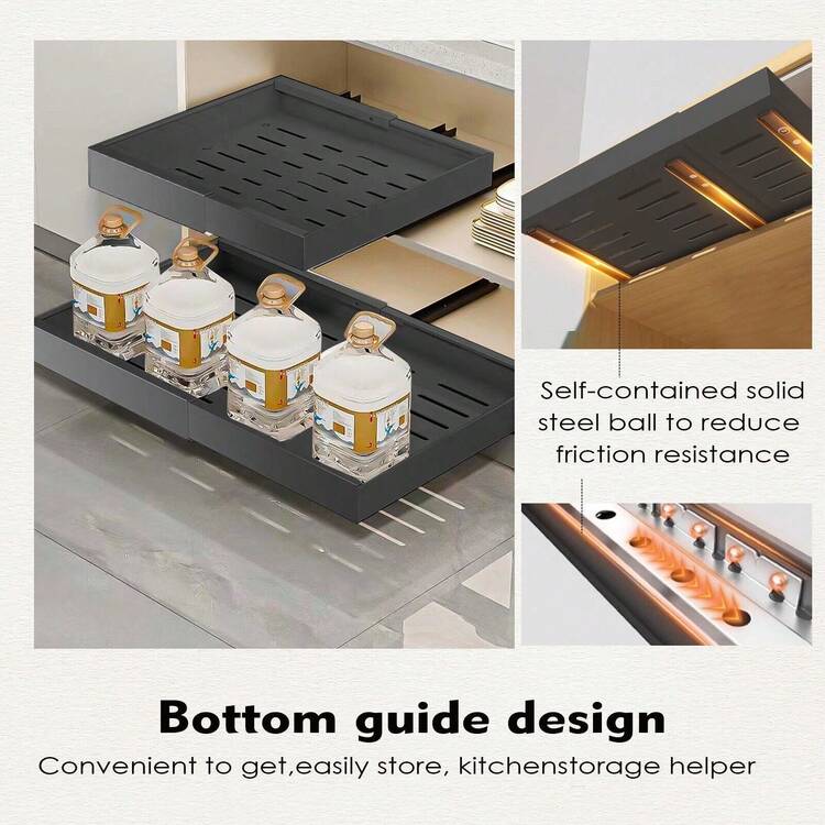 32-52CM Pull Out Cabinet Organiser, Pull Out Kitchen Storage,Adjustable Drawers - 白色 - 查看 8