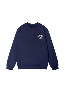 New Women Crew Neck Sweatshirt INS English Letter Print Fashion Versatile Casual Streetwear, Autumn/Winter