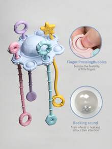 ETETOO 1 szt. zabawka do żucia Montessori, wczesna zabawka edukacyjna, zabawka do ciągnięcia – prezent dla dziewczynek i chłopców, zabawka podróżna dla maluchów