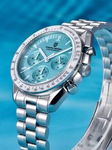 PAGANI DESIGN 1701 Moon Men's Chronograph Quartz Watches Japan VK63 Sapphire Glass Stianless Steel 100M Waterproof Men Watch PD-1701 - 冰藍 - 查看 3