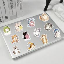 50Pcs Cute Stickers Funny Stickers Cat Decor Cat Stickers Animal Stickers MEME Stickers Cat Gifts Cat Party Decorations Vinyl Waterproof Stickers Aesthetic Laptop Sticker Pack Skateboard Stickers Water Bottle Stickers Notebook Stickers