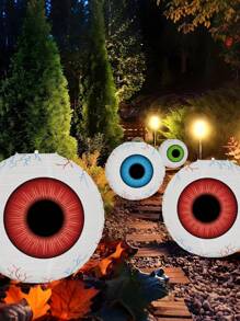 3pcs-Halloween Eye Lantern Decorations, Halloween Horror Lantern, Red, Blue, Green, Festive Party Hanging Decoration, Horror Theme Party Decoration, Restaurant Decoration, Multi-Scene Folding Paper Lantern, Halloween, Halloween Decoration