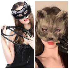 White - Animal Claw Paw Gloves With Cat Ears & Tail, Cute Plush Costume Props, Suitable For Cosplay, Halloween
