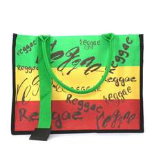 Women's Canvas Tote Bag Ribbon Beach Bag Jamaican Reggae Party Bag - 關於 - 查看 4