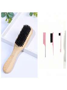 Set di 4 pettini per acconciatura in setole di cinghiale, incluso pettine per definire i bordi - adatto sia per uomo che per donna - pettini professionali per taglio e acconciatura dei capelli senza profumo, adatti per capelli spessi/sottili. Possono creare uno stile sfumato senza alimentazione elettrica, pulire i tagliacapelli elettrici, creare uno stile di capelli liscio - Multicolore - Visualizzare 7