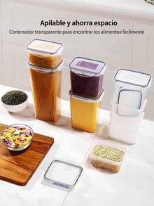 Set de 15 Recipientes Herméticos Contenedores para Alimentos Color Transparente Hermética Multiusos Almacenamiento Organizador Kitchen Storage Food Keeper - Transparente - Ver 9