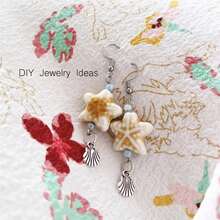 10 件釉面陶瓷珠，海星隔珠 2 毫米孔贝壳，适用于手链、耳环和项链，DIY 海滩珠宝和工艺品 - Sea Star Beads - 查看 11