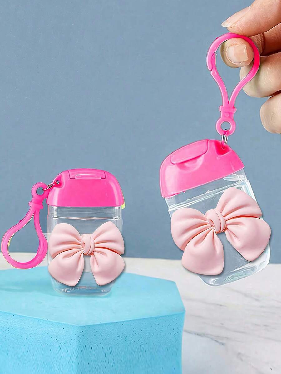 1PC/2PCS/3PCS Pink, White, Rose Red, And Transparent Empty Bottles For Hand Sanitizer Filling. Equipped With A Pink Bowknot, 30ml Portable Style, Hanging Rope Keychain, Pink Flip Cover. Reusable Portable Empty Bottles, Refillable Cosmetic Containers. Suitable For Liquid Lotions Or Creams, Essential For Travel And Dormitories. Perfect For Gifting To Mothers, Teachers, Friends, Ideal For Back-To-School, And A Great Valentine's Day Gift.