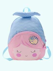 Mochila de Sirena para Regreso a la Escuela, Bordado de Nombre Personalizable, Correas de Hombro Ajustables, Bolsa de Viaje Ligera y Linda, Regalo Perfecto - Multicolor - Ver 5