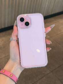 Apple Smart Fashion Phone Case With A High-End Feel, A Three-In-One Thickened And Hard Material, A Colorful Solid Color Frame, A Personalized Creative Pink, White, Black, Blue, Green, Minimalist Simple Fall Protection Full Coverage Transparent Feeling Colorful Phone Case Compatible With IPhone