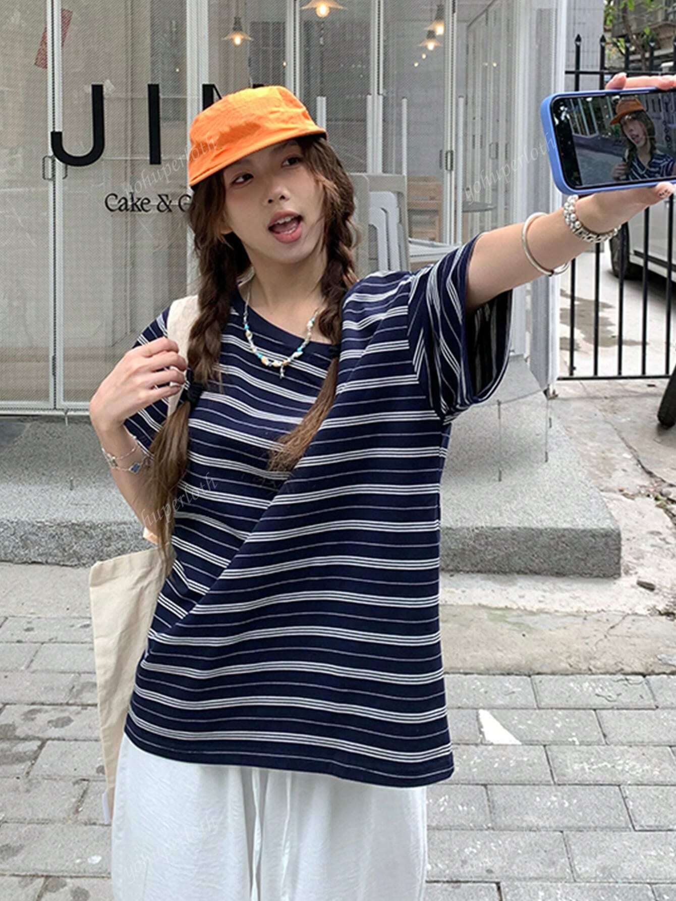 F14 STYLE Retro Stripe Asymmetric Tee image