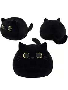 3 rozmiary Kawaii Czarny Kot Pluszowa Poduszka Lalka Miękkie Zabawki Kot Piękne Pluszowe Zwierzęta Lalka Anime Kot Pluszowe Zabawki Wysokiej Jakości Prezenty Dla Dzieci Zabawki Dla Chłopców Dziewcząt Przyjaciele Dekoracja Pokoju Prezent Na Walentynki Prezenty Na Halloween