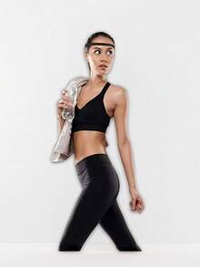 4 件弹性运动头带，厚防滑发带，男女通用，弹力瑜伽运动头带，跑步健身弹性发带头巾，学校用品，大学发饰秋季配饰秋冬度假装女士 - 黑色 - 查看 4