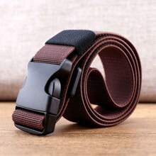 KUDYP Plus Size Thick & Long Casual Elastic Canvas Belt, Durable & Stretchy, Plastic Buckle, Suitable For Casual, Street, Spring/Summer/Autumn/Winter, Available In 3.0cm Narrow And 3.8cm Wide Versions, Unisex For Students, Military Training, Outdoor, Hiking