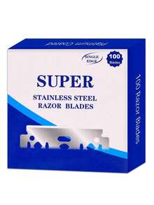 100 片单刃不锈钢剃须刀片，男士手动剃须刀剃须工具 - 銀 - 查看 5