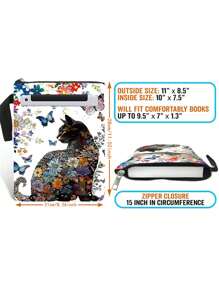 Fundas para libros con diseño de flores y gatos, protector de libros vintage, funda de tela lavable con cremallera y bolsillo adicional para amantes de los libros, regalos para compañeros de clase, regalos de vuelta al cole para niños y niñas.