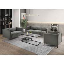 Home Design Kurtis Square Arm Chair, Loveseat, Sofa - 灰色 - 查看 2
