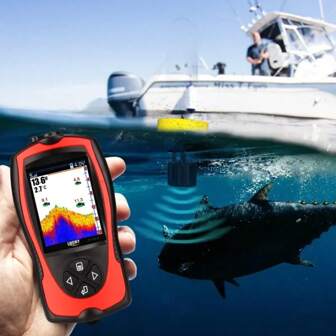 LUCKY FF1108-1CT Buscador de peces portátil, detector de profundidad por sonar, profundidad de 100m, pantalla a color de 2.4 pulgadas, equipo de pesca