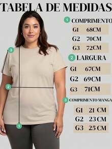 Camiseta Feminina Plus Size Básica Algodão Estilo Tumblr Tamanho Grande Estampa Tigre com Flores - Branco - Visão 4