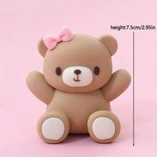 1 Pc Cake Decoration Small Bear Cake Topper, Figurine Bear, Mini Bear Doll Cake Decoration, Suitable For Use At Parties, Birthday Parties, Weddings, Anniversary Celebrations, And Cake Decorations - Pink - View 18