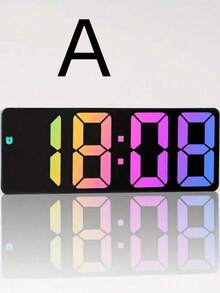 LED Digital Electronic Clock With Adjustable Brightness, 3D Desktop Electronic Gaming Desk Decor, Temperature Display Mirror Alarm Clock For Bedroom, Home Decor, Plugged Or AAA Battery Powered Back To School Room Decor School Supplies - Multicolor - View 5