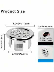 2/4/6/12 pièces Dessus de lavabo, (Taille unique = 2 pièces) Récipient de lavabo de salle de bain d'hôtel, Bouchon de trop-plein de lavabo, Accessoires de blocage de trop-plein, Décoration de lavabo blanche, Accessoires de décoration de lavabo