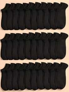 40 paquetes Calcetines unisex de unicolor calcetines tobilleros suaves y ligeros para hombres y mujeres Calcetas paquete Algodón Deportivos Casual - Unico - Ver 21