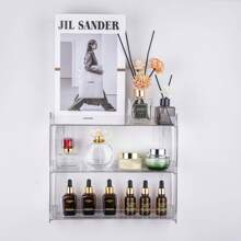 1 件 3/4/5 层透明壁挂式化妆品展示架，可调节香水展示壁挂托盘，适用于梳妆台，坚固的口红和液体粉底收纳整理架，适用于浴室，容量大，稳定，非常适合家庭收纳和装饰