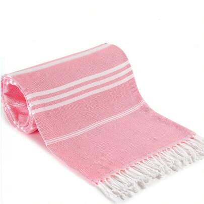 Classic Series Durable Non-Shrink Turkish Tassel Beach Towel, Available In Multiple Sizes, Sand-Proof, Quick-Drying, Lightweight, Suitable For Beach, Lawn, Spa, Travel, Striped Sports Towel, Bathroom Towel, Ideal For Spring/Summer Outings