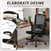 Sedia da ufficio ergonomica Milacyee in rete traspirante con supporto lombare, braccioli regolabili, telaio regolabile in altezza e ruote girevoli a 360° per ufficio e studio.