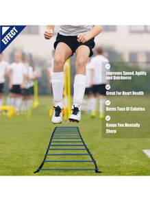Escada de Agilidade com 12 Degraus, Escada de Velocidade, Escada de Treinamento para Futebol, Velocidade, Futebol, Treinamento de Condicionamento Físico para os Pés, com Bolsa de Transporte, Equipamento de Treinamento de Agilidade