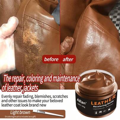 1.06oz Light Brown Leather Repair Paste, Leather Jacket Coloring And Renewal Agent, Real Leather Wear And Fading Restoration Dye Paste, With Dyeing Brush, Shoe, Spring Summer Picks, Brides Maid Gifts, Room, Bedroom Decor, Bedroom Decor, Beach, Travel, For Men, For Women, Vacation,Wedding,Y2k,Party,Mother's Day Gift,Bedroom Decor,Garden,Kitchen Decor,Summer,Beach,Travel Essentials,Room Decor,Squishy,Graduation,Shoe Rack,Storage Saver,Outdoor,Garden,Travel Essential,Portable,Beach Essential,Graduation Season,Commencement,Graduation Ceremony,Graduation Gift,Graduation Present,Graduation Gift,Graduation Present,Congrats Grad,Congratulations Graduate,Valedictorian,Finish School,Graduation Party