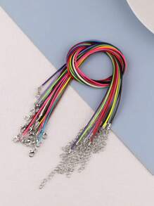10pcs Wax Cord Leather Rope Necklace, DIY Craft Jewelry Pendant Necklace Choker Chain With Lobster Clasp, Suitable For Women Daily Wear