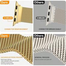 3 Paquetes de Correas de Malla Compatible con Watch para Mujeres y Hombres 40mm 41mm 38mm 42mm 44mm 45mm 49mm 46mm Series 11 10 9 8 6 5 4 Ultra3 SE3 2, Correa Magnética de Metal de Acero Inoxidable para - Oro + Negro + Plata - Ver 3