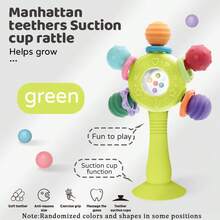 Sonajero para bebé con ventosa - Anillo de dentición - Diseño anti-estrangulamiento, fortalecimiento del agarre, apto para el desarrollo auditivo y dental - Multicolor - Ver 12