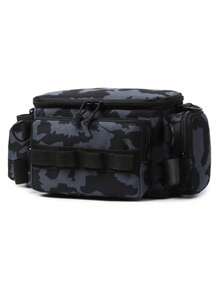 夏季钓鱼用具腰包可调节斜挎腰包，可容纳诱饵、鱼线和鱼钩，多用途户外实用收纳，露营、皮划艇、徒步旅行，可转换为单肩包，送给父亲的好礼物