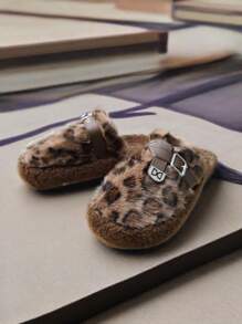 1 Pair Women's Plush Lined Slippers, Non-Slip Sole, Warm Comfort For Indoor, Watching TV, Housework In Autumn/Winter