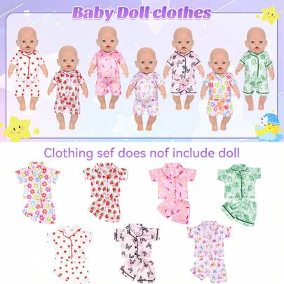 Bộ quần áo búp bê thực tế 16 inch, bộ đồ ngủ màu hồng Butterfly Dream bao gồm áo và quần short, phụ kiện quần áo búp bê, đồ chơi trang phục trẻ em, quà tặng ngày lễ và sinh nhật (Không bao gồm búp bê)