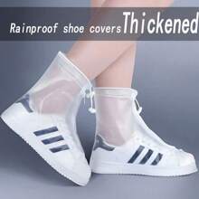 1 par de cubrezapatos de lluvia. Cubrezapatos de PVC antideslizantes, gruesos y duraderos, reutilizables, adecuados para hombres y mujeres en exteriores y viajes