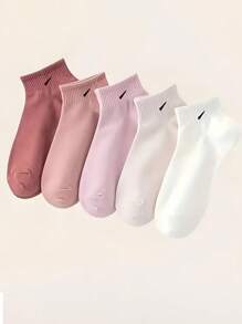 7/14 pares aleatorios de calcetines deportivos casuales y cómodos para mujer con diseño de rayas personalizadas, aptos para todas las estaciones y uso diario